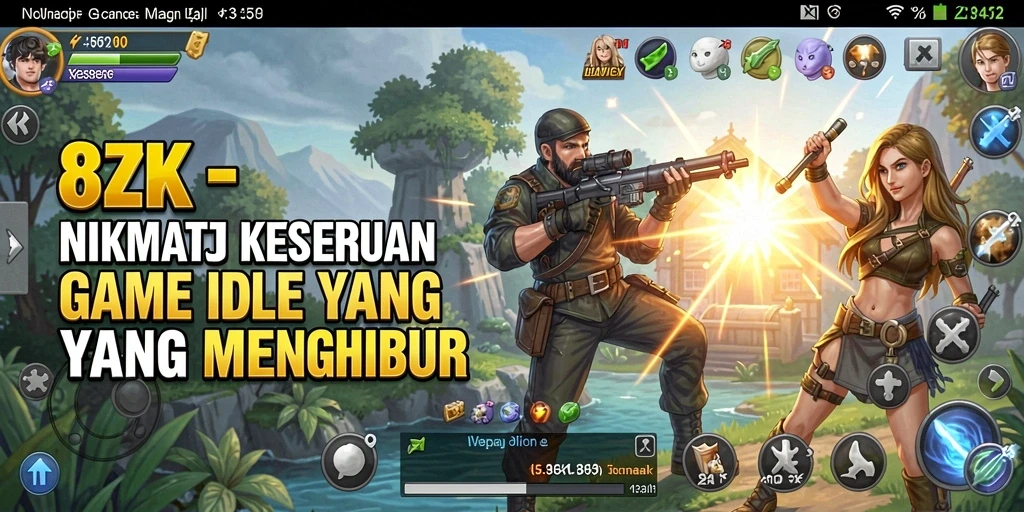 Screenshot menunjukkan gameplay seru dan santai dari 8ZK.