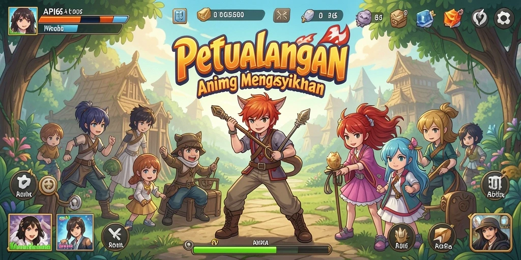 Screenshot utama menunjukkan pertarungan karakter Anime yang spektakuler.