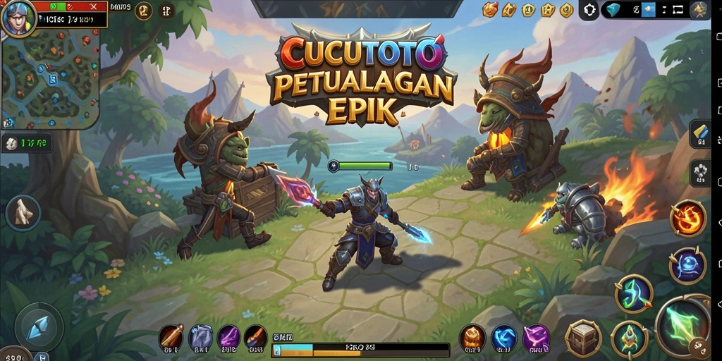Screenshot CUCUTOTO menampilkan aksi pertempuran epik dalam dunia MMORPG.