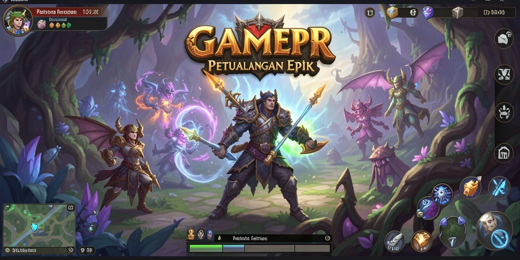 Screenshot menunjukkan aksi seru dalam pertempuran game RPG.