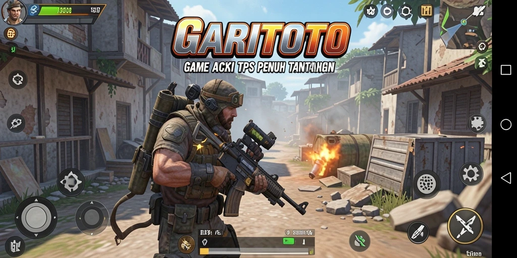 Tampilan gameplay TPS di GARITOTO dengan aksi tembak-menembak yang intens.