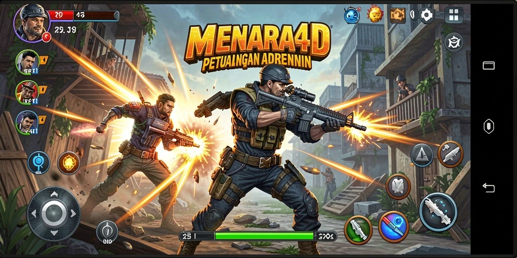 Tampilan gameplay seru MENARA4D yang penuh aksi dan tantangan.