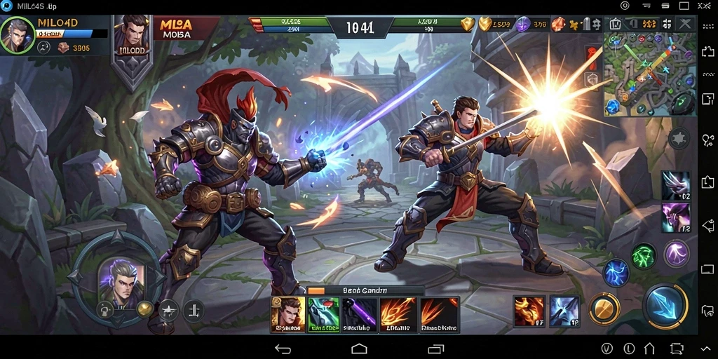 Gameplay MOBA yang menegangkan dan mendebarkan.
