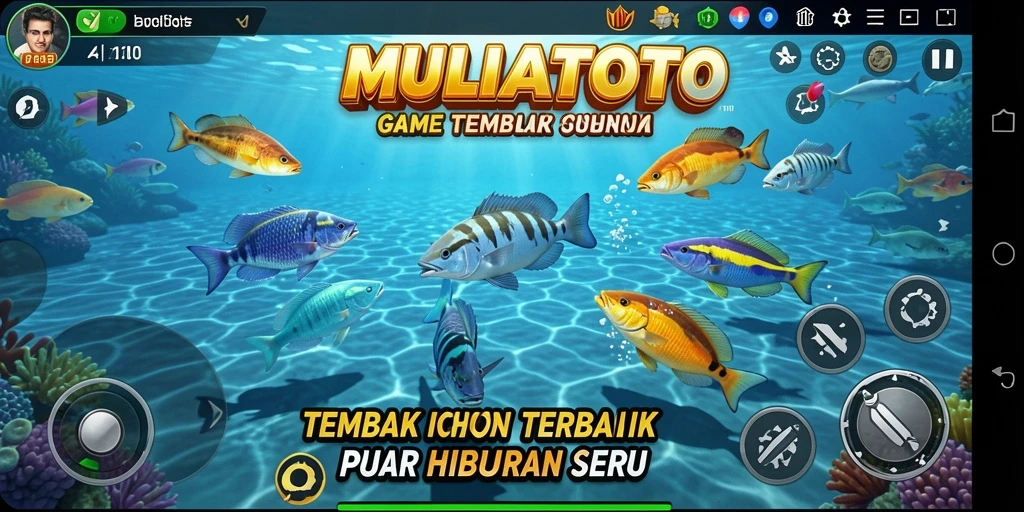 Tangkapan ikan seru dalam gameplay MULIATOTO.