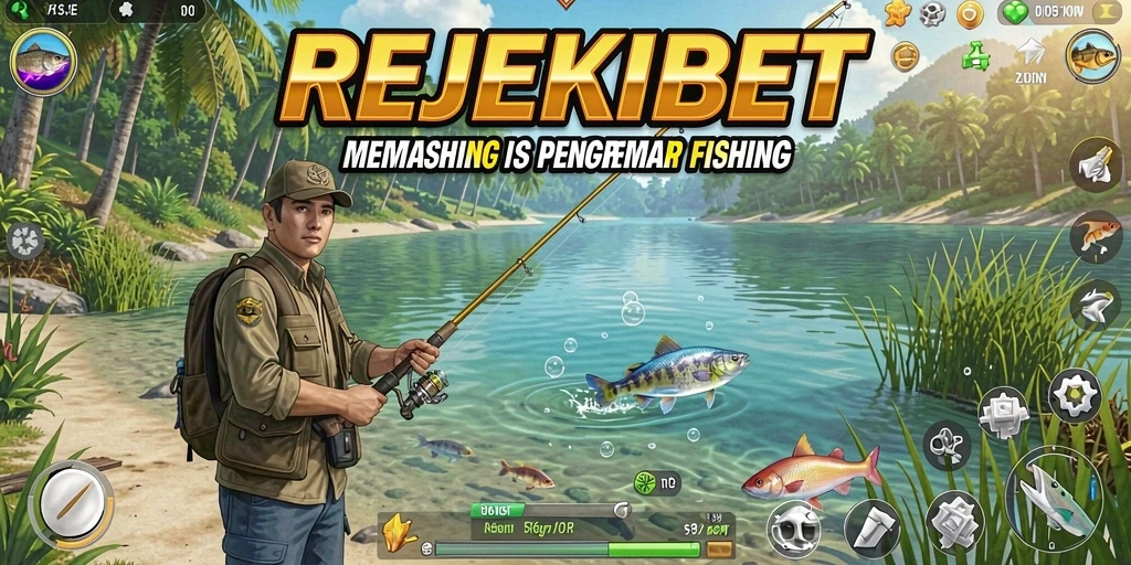 Tampilan gameplay REJEKIBET saat memancing di lokasi menakjubkan.