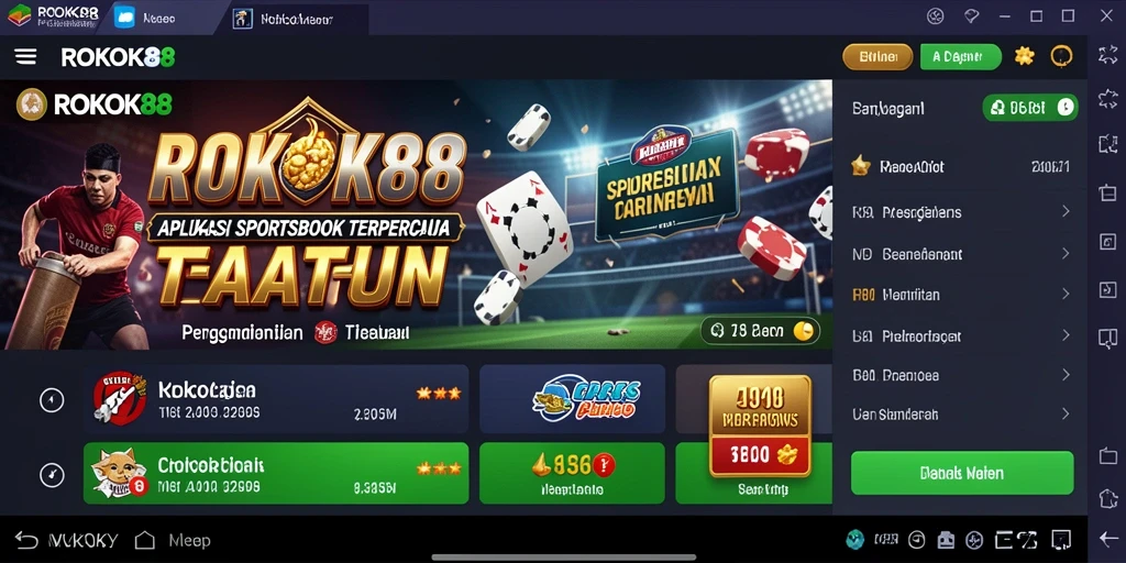 Tampilan antarmuka ROKOK88 saat melakukan taruhan olahraga.