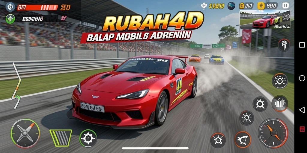 Tangkapan layar utama RUBAH4D menampilkan balapan mobil yang seru dan atmosfer yang dinamis.