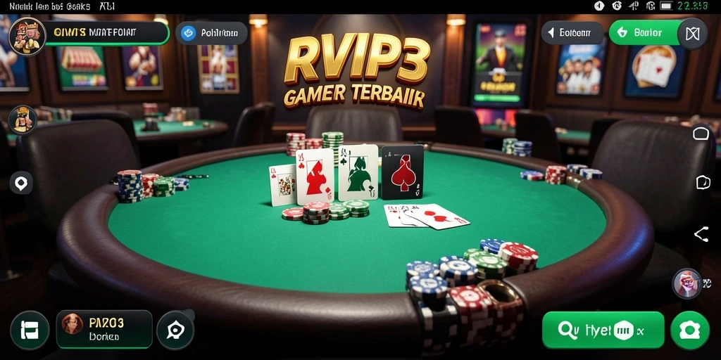 Tampilan gameplay Poker yang mendebarkan di RVIP3.