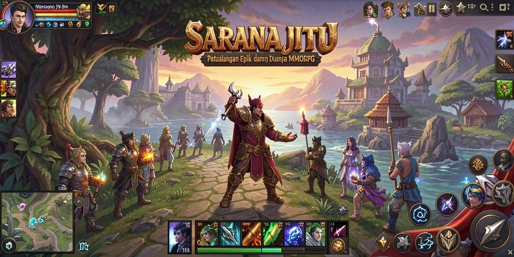 Tampilan utama gameplay SARANAJITU yang menarik dan interaktif.