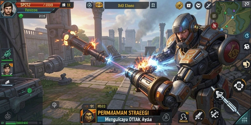 Tangkapan layar utama permainan SP212 dengan aksi strategi intens.