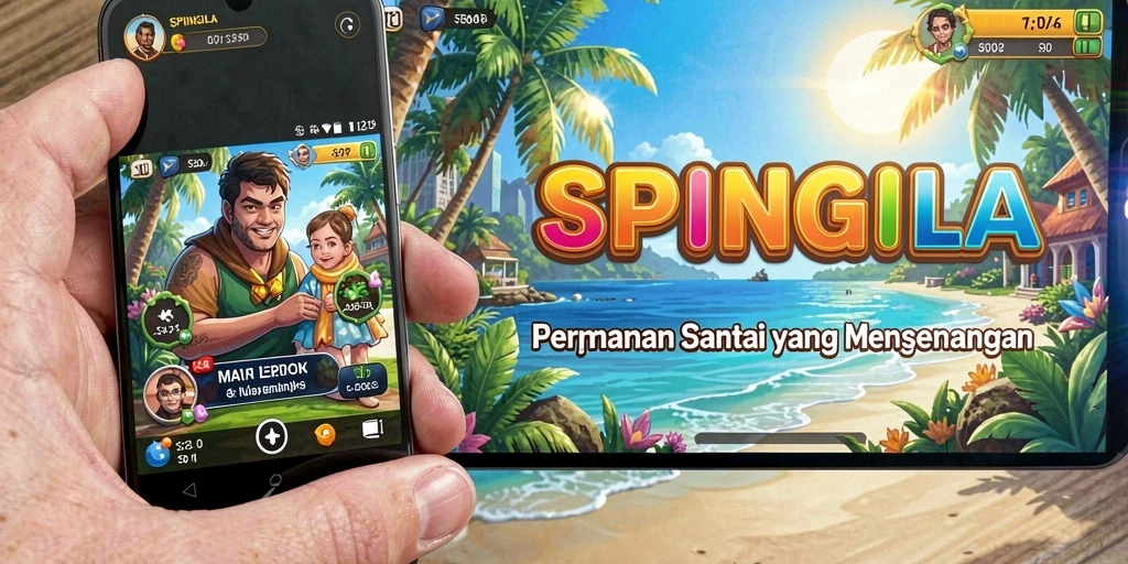 Screenshot gameplay <strong>SPINGILA</strong> yang menampilkan aksi seru dan grafis cerah.
