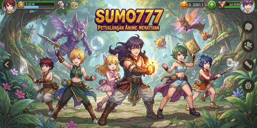 Gameplay SUMO777 dengan karakter anime yang menarik dan aksi seru.