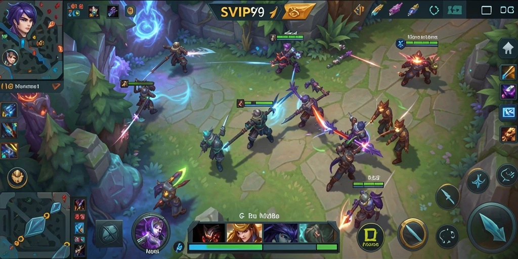 Tangkapan layar menunjukkan aksi seru dalam permainan MOBA SVIP9.