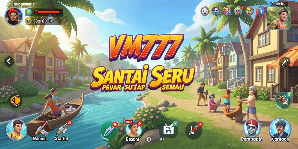 Tampilan gameplay VM777 dengan grafis colorful dan tantangan seru.